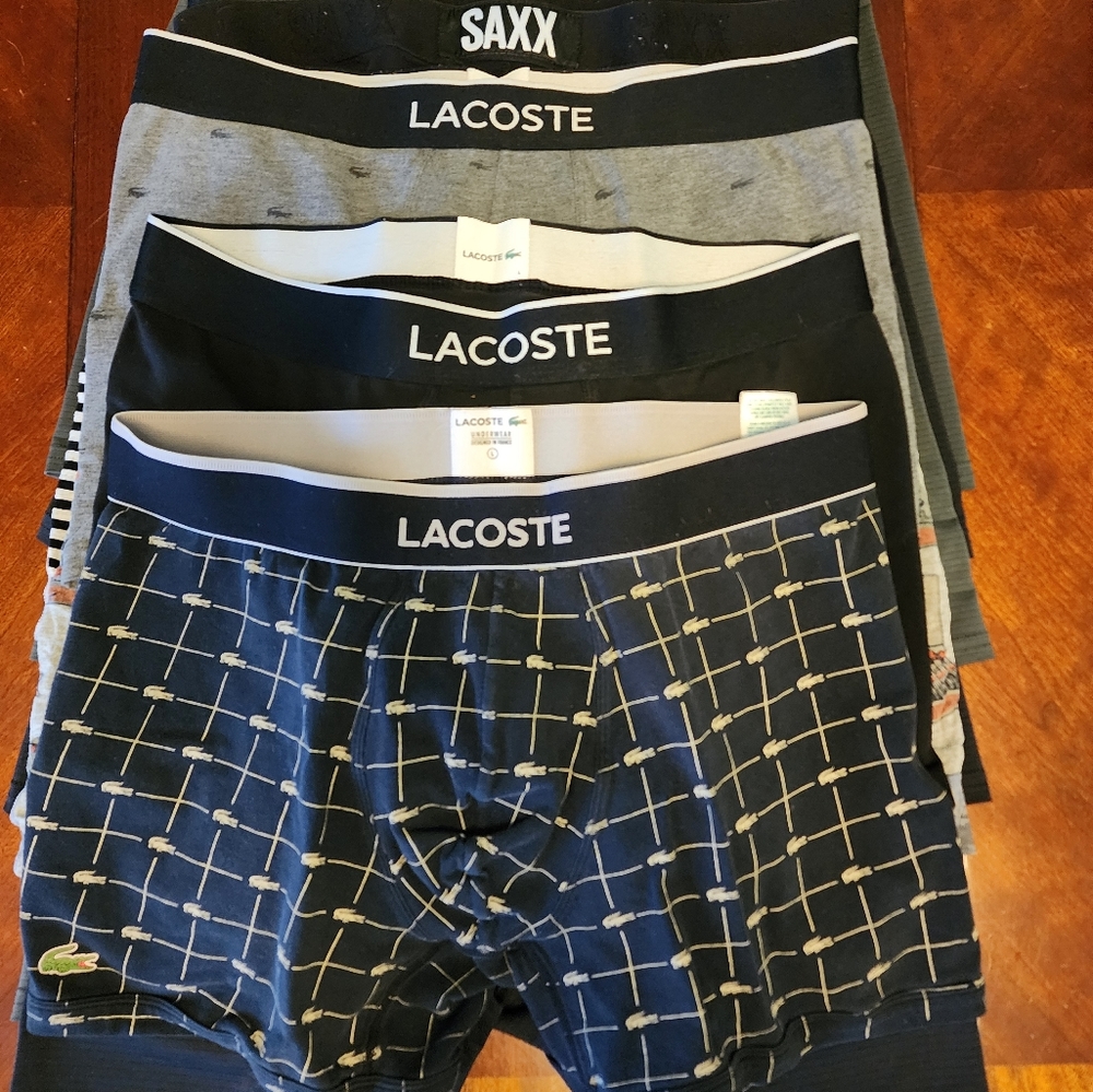 Men's boxer briefs Saxx, Lacoste, Reebok, FTL